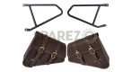 Royal Enfield GT Continental 650 Mounting Rails With Pannier Bags Pair Brown - SPAREZO